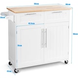 thumbnail of COSTWAY Kücheninsel mit Arbeitsplatte und Handtücherhalter, Küchenwagen mit 2 Schubladen und Türen
