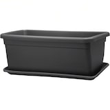 thumbnail of Macetero rectangular de plástico de 80 cm para plantas y flores con jardinera de exterior antracita, resistente a los rayos UV, fabricado en Italia.
