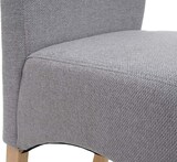 thumbnail of Esszimmerstuhl gepolstert | HxBxT 100x44x56cm | Sitzhöhe 48cm | Stoff/Textil MVG-zertifiziert | helle Beine |  Hellgrau | Küchenstuhl Stuhl