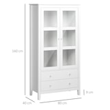 thumbnail of HOMCOM vitrina de salón aparador de cocina con 2 puertas de vidrio templado 3 estantes 2 cajones y bisagras de cierre suave para comedor 80x40x160 cm