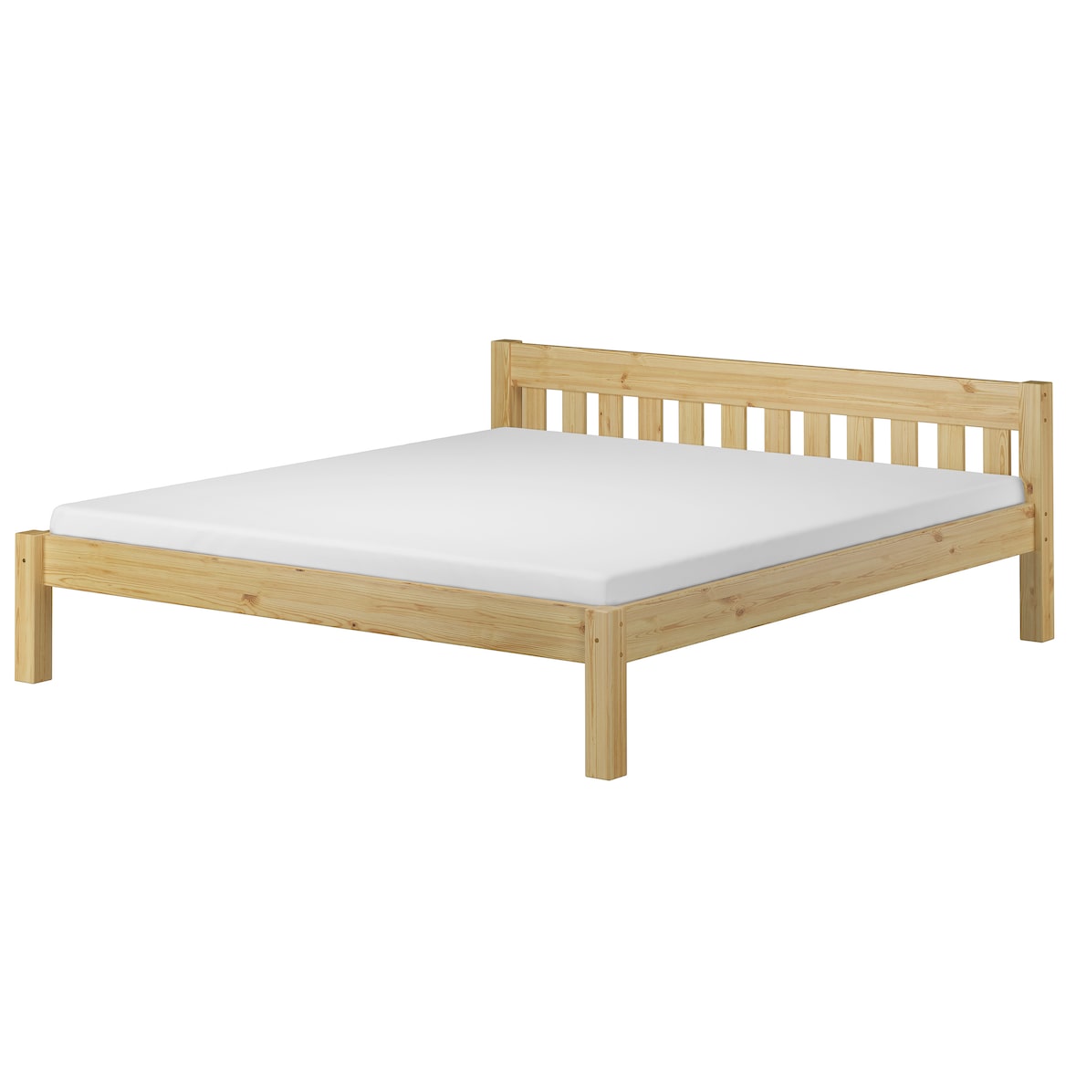 Doppelbett Ehebett 180x200 Kiefer natur Massivholzbett Rollroste Matratze 60.38-18 M