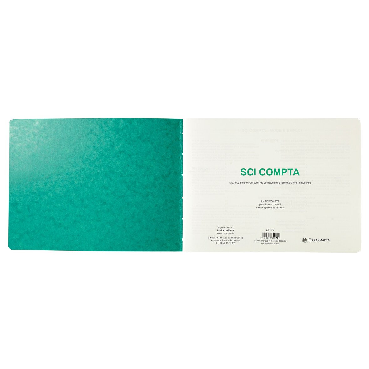 Exacompta - Réf. 70E - 1 Piqûre 24x32cm - SCI Compta 80 pages - Couleurs aléatoires