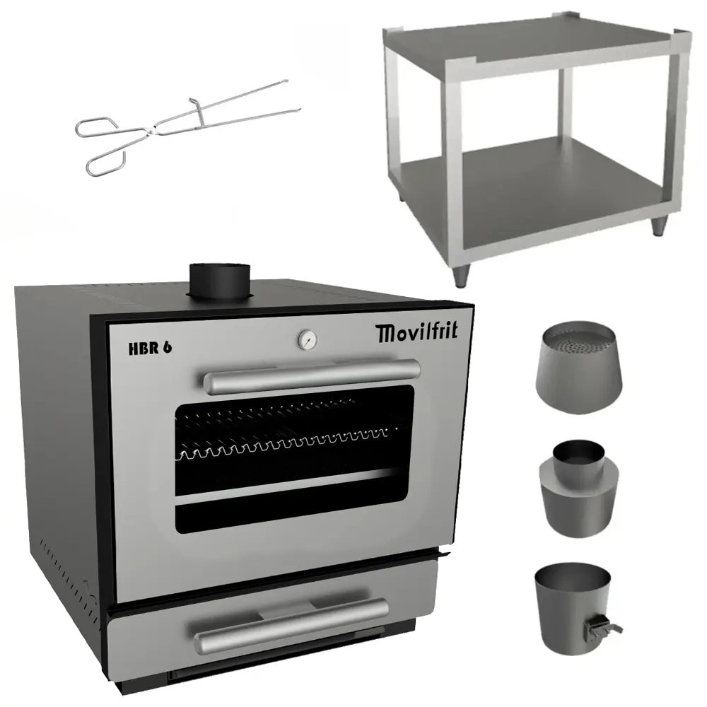 Forno professionale a carbone con supporto per la ristorazione. Forno a legna e a carbone con accessori inclusi per bar, ristoranti e brasserie.
