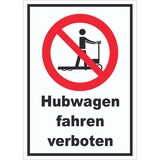 thumbnail of Schild Hubwagen fahren verboten A3 (297x420mm)