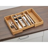 thumbnail of Besteckkasten SIMON aus Bambusholz, passend für alle handelsüblichen Schubladen, ausziehbar von 28,5 auf ca. 40 cm, 5 bzw. 7 Fächer