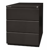 thumbnail of BISLEY OBA Rollcontainer mit 3 Schüben aus Metall abschließbar in schwarz - Bürocontainer mit Schloss für DIN A4 Dokumente, Kleinteile &