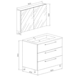 thumbnail of VCM Badmöbel Waschtisch Badinos Schwarz H. 145 x B. 80 x 46 cm