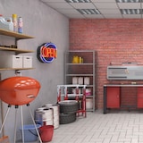 thumbnail of Relaxdays Klappbock, 2er Set, 7-fach höhenverstellbar, bis 200 kg, klappbare Arbeitsböcke, Werkstatt, Stahl, rot/silber