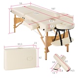 thumbnail of 2-Zonen Massageliege-Set 7,5cm Polsterung + Rollen + Taschebeige