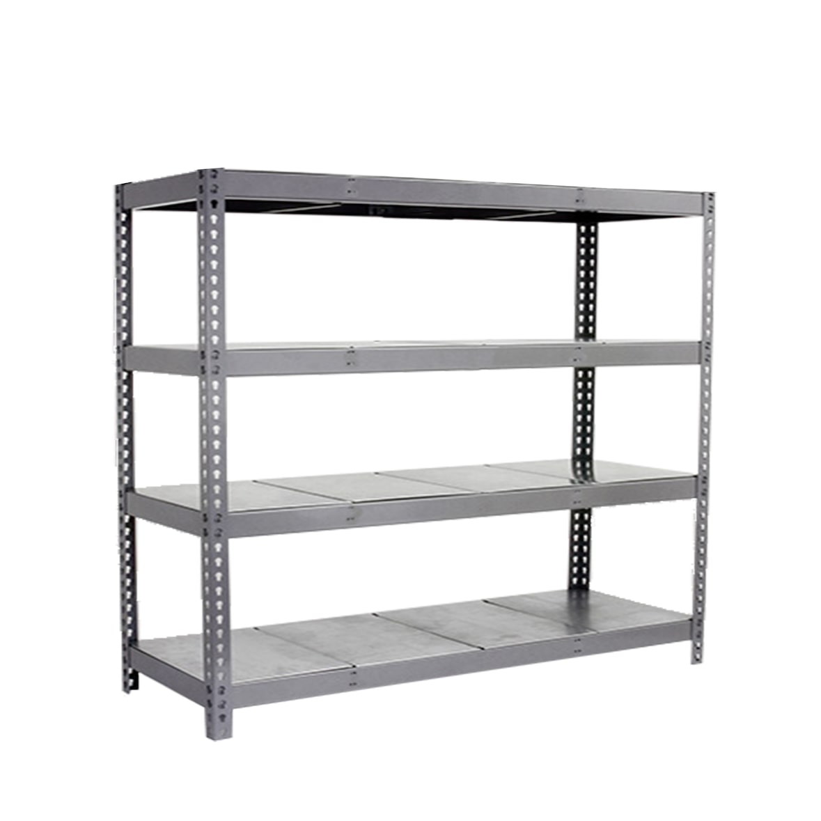 SimonRack Industrieregal, 2000x2400x450 mm, 400 kg am Biegepunkt, 4 Metallböden, Garagenregal, Grau/Verzinkt- Simonforte