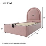 thumbnail of Polsterbett 90x200 mit 7-Zonen Taschenfederkernmatratze, Samtbezug, Stauraum, ergonomische Schlafunterstützung, Rosa