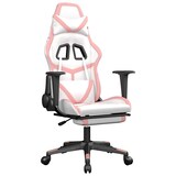 thumbnail of vidaXL Gaming-Stuhl mit Massage & Fußstütze Weiß & Rosa Kunstleder