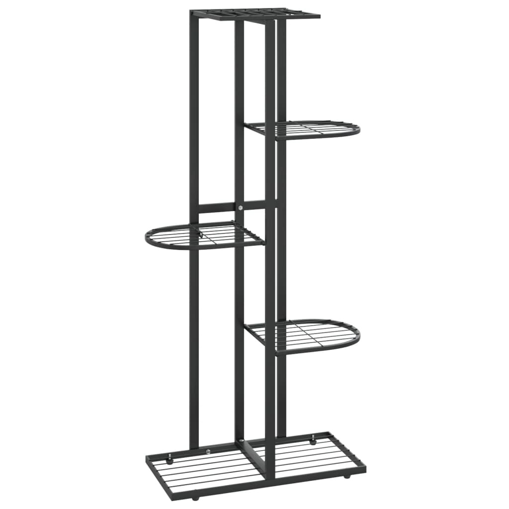 Helloshop26 - 5-stöckiger Pflanzenständer/Blumenschrank 43 x 22 x 98 cm Schwarzes Metall 02_0045162