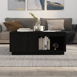 thumbnail of Mesa de centro madera maciza de pino negro 100x101x40,5 cm