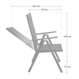 thumbnail of SVITA tuinstoelen Hoge rugleuning Opvouwbaar Verstelbare stoel Set van 2 Aluminium Antraciet