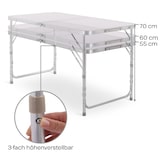 thumbnail of Klapptisch, 3-fach höhenverstellbar, klappbar, Falttisch 120 x 60 cm, Weiß, Raburg Lukas