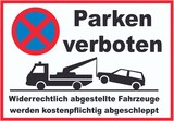 thumbnail of Parken verboten Widerrechtlich abgestellte Fahrzeuge werden kostenpflichtig abgeschleppt Schild A2 (420x594mm)