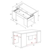 thumbnail of Dmora Couchtisch Oceanside, Couchtisch mit abnehmbarer Platte, Couchtisch für das Wohnzimmer, 100x50h45/56 cm, Weiß und Eiche