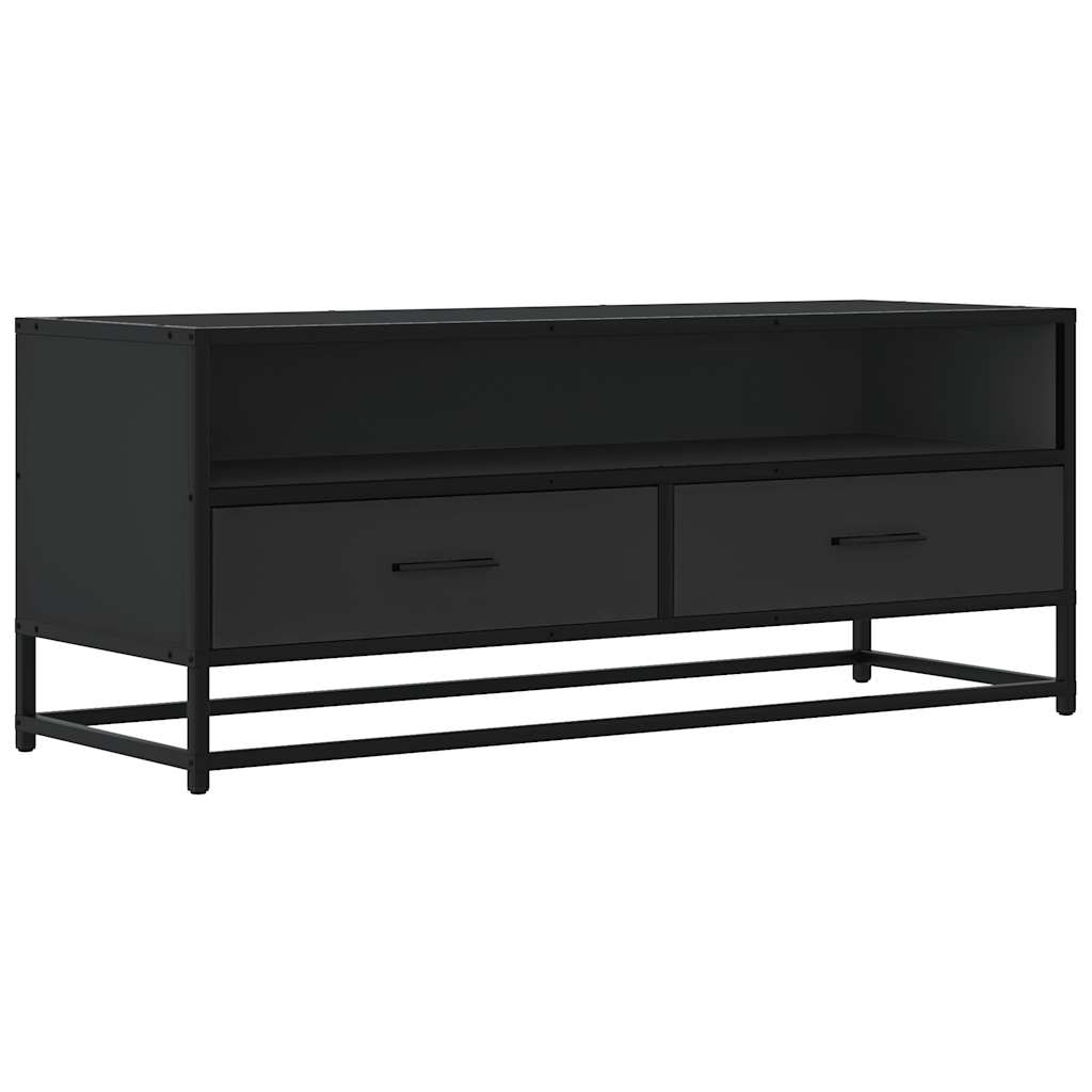 vidaXL TV-Schrank Schwarz 100x34,5x40 cm Holzwerkstoff und Metall