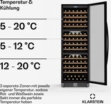 thumbnail of Klarstein Vinovilla Trio Weinkühlschrank | 144 Flaschen | 3 Zonen | 38 dB | 12 Regale | Kompressor | 413 Liter Edelstahl