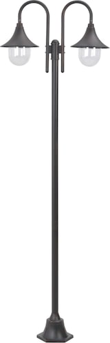 thumbnail of vidaXL Garten-Pollerleuchte E27 220 cm Aluminium 2-Laterne Bronze