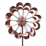 thumbnail of XXL Doppel Windrad kupferfarben 1,80m Metall Gartendeko Windspiel Gartenstecker