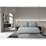 thumbnail of Letto matrimoniale king size senza rete imbottito 200x200 microfibra azzurro Antea Large