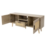 thumbnail of ML-Design TV-Schrank 120x50,5x30 cm Eiche Rattan Massivholzfüße TV-Board Lowboard Wohnzimmer bis 55 Zoll