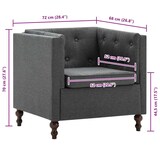 thumbnail of vidaXL Fauteuil stof donkergrijs