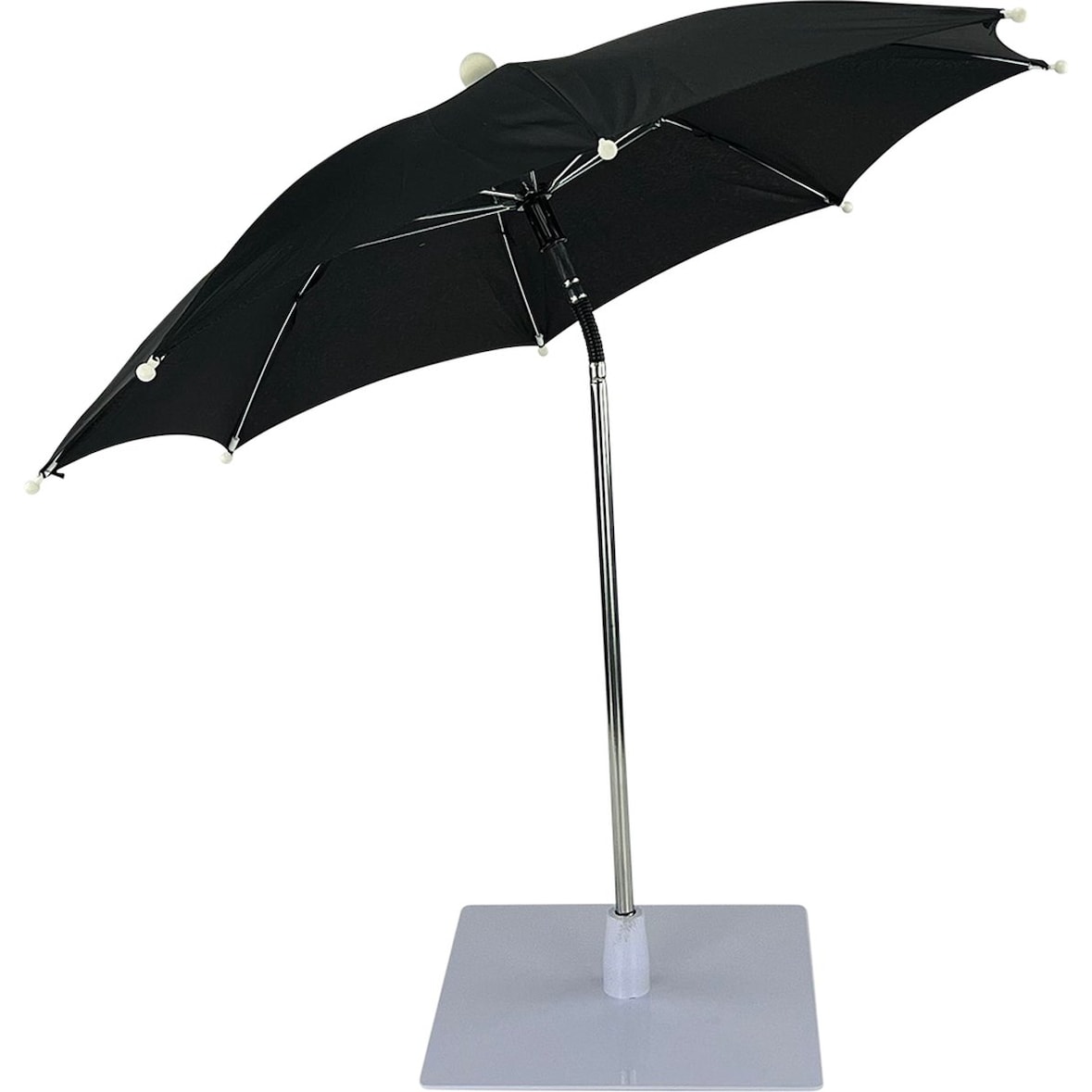 Compacte Tafelparasol - ø 60 x 56 cm - Mini Parasol - Tafelparasol voor Buiten - Moderne Tafel Parasol - Schaduwdoek - Parasols - Zwart