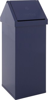 thumbnail of PROREGAL Eckiger Aluminium Abfallbehälter Haiti mit Swingdeckel | 110 Liter, HxBxT 100x36x36cm | Blau