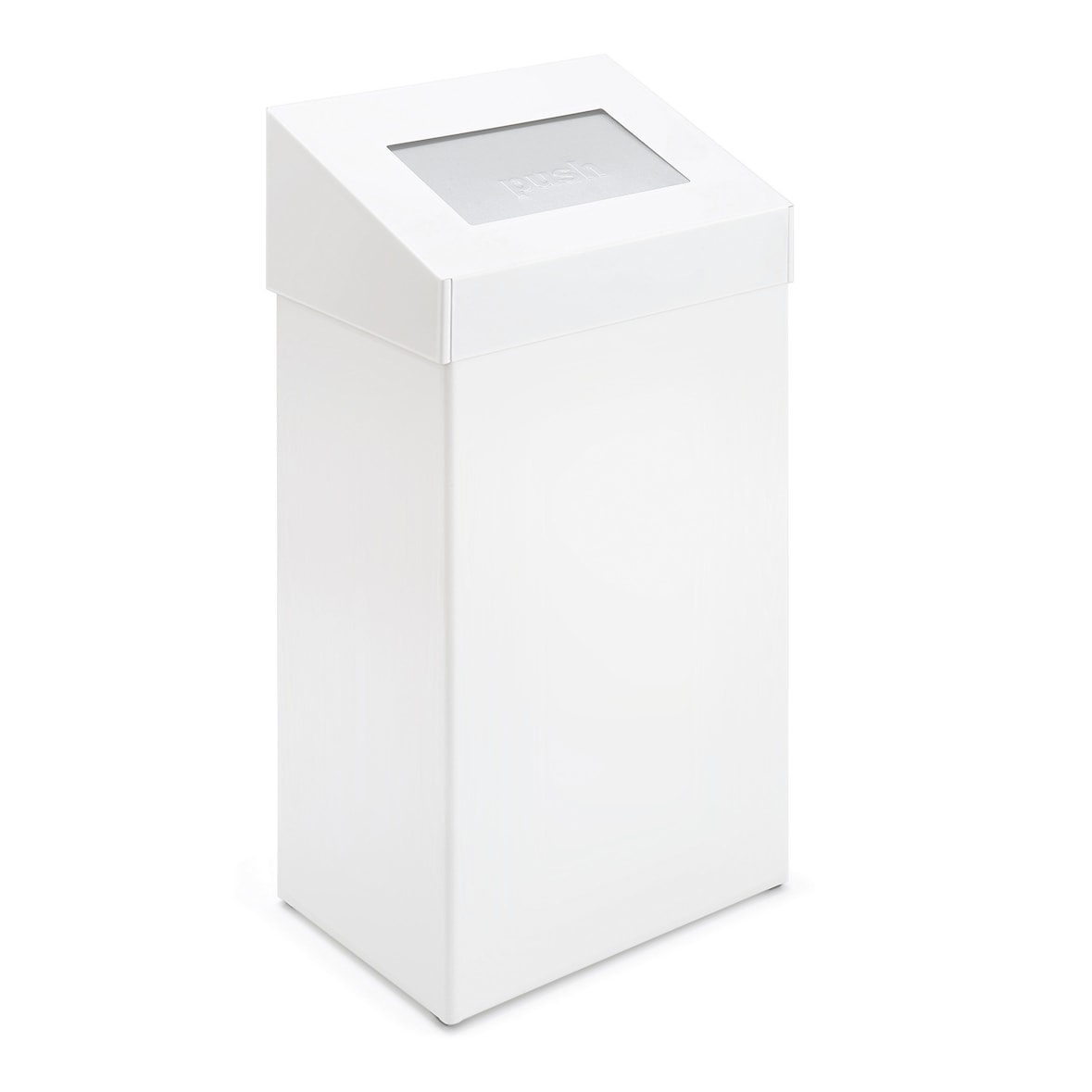 DutchDesign Afvalbak met pushklep, 50 ltr - wit