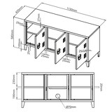 thumbnail of Helloshop26 - Mueble de TV con 3 puertas 58 x 113 x 40 cm blanco 03_0007764