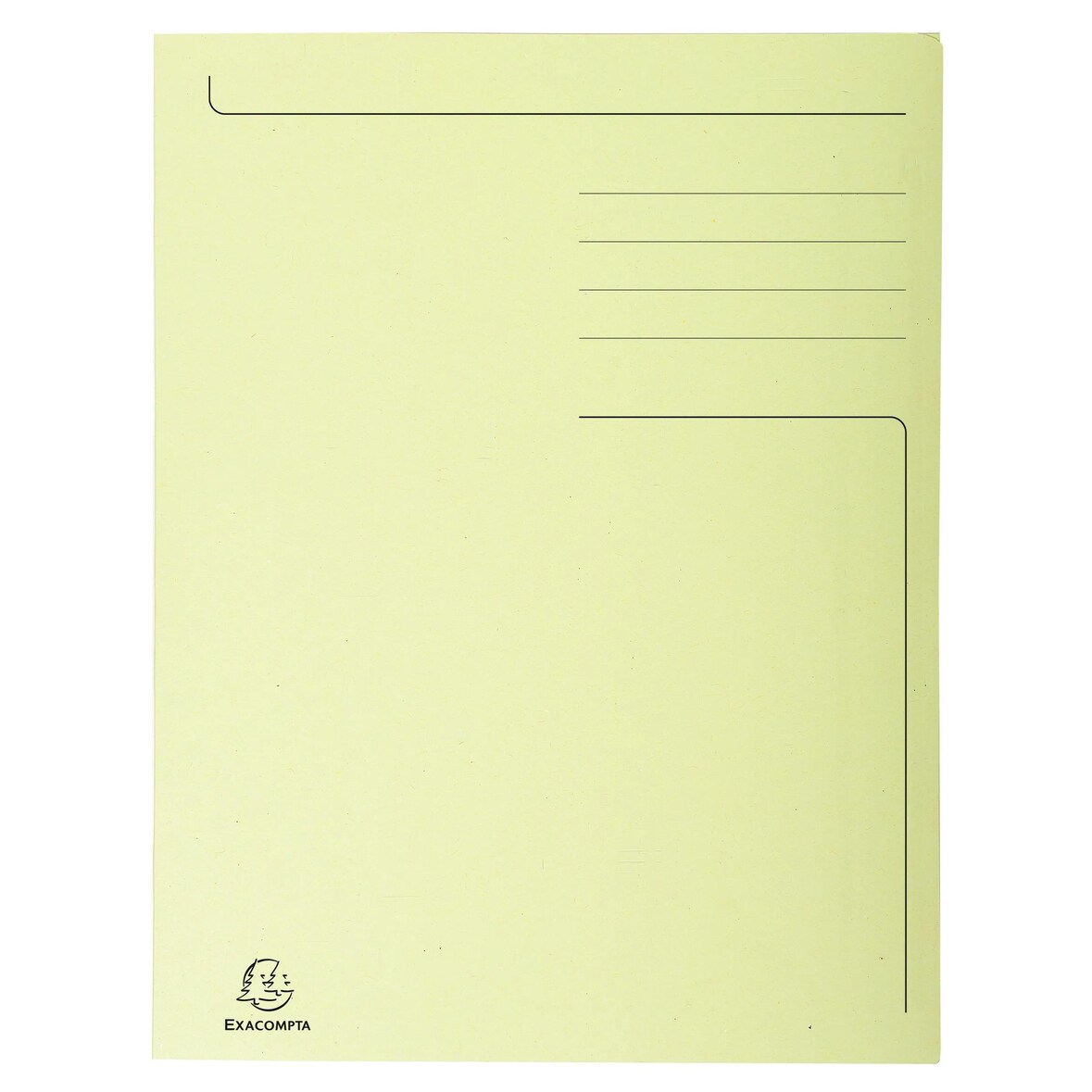 Exacompta 448005E 50x Aktenmappe mit Beschriftungsfeld und 3 Klappen, aus Karton 280g Forever, für Format DIN A4 - Gelb