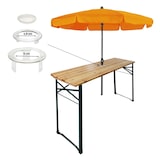 thumbnail of CHEFGASTRO Bierzelttisch höhenverstellbar & klappbar | mit Schirmhalterung | HxBxT 90-116x170x50cm | lackiertes Holz | Stehtisch Biertisch