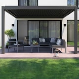 thumbnail of Pergola bioclimatica, addossata a una parete e motorizzata, illuminata 3x4m e 2 tende da sole
