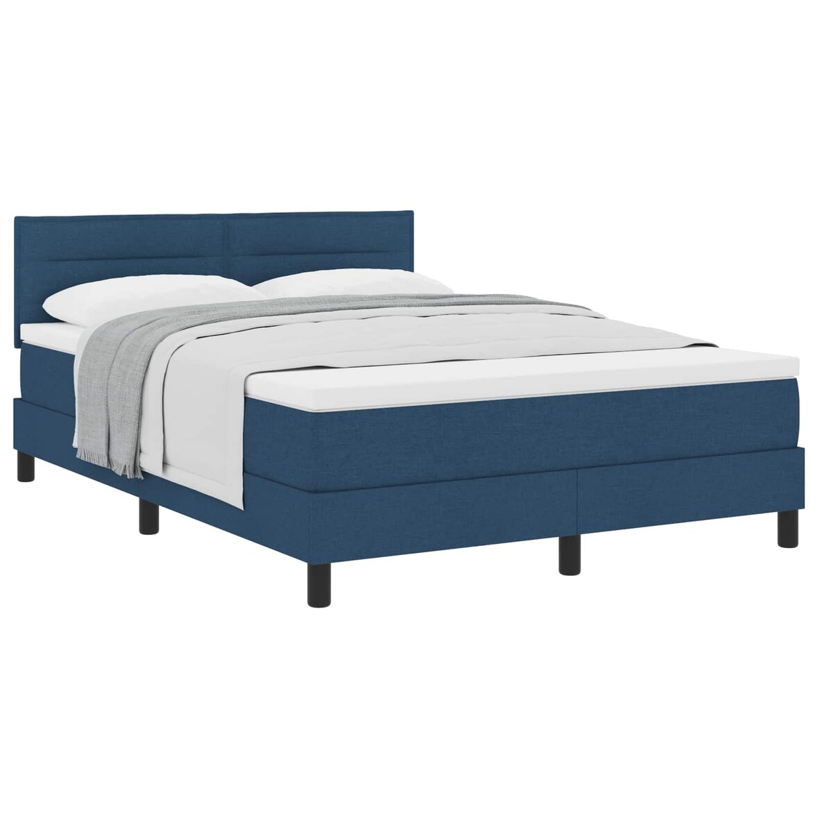vidaXL Boxspringbett mit Kopfteil Blau 140 x 200 cm Stoff