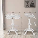 thumbnail of Conjunto de 2 bancos de bar Butch branco antigo.