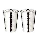 thumbnail of 2er Set Silberbecher Trinkbecher Becher Mido, gehämmert, edel versilbert, Höhe 10 cm