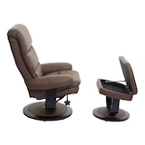 thumbnail of Relaxsessel HWC-C16, Fernsehsessel TV-Sessel Hocker mit Staufach, MVG-zertifiziert ~ Kunstleder taupe-braun