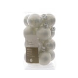 thumbnail of Weihnachtsbaumkugeln Glas Ø 3,5 cm 16 Stück weiß glanz/matt mix