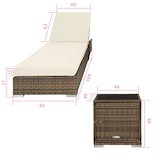 thumbnail of tectake Lot de 2 bains de soleil en rotin et aluminium avec table et housse de protection - marron naturel - 403771