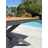 thumbnail of Table de jardin en aluminium de coloris gris anthracite et plateau polywood aspect bois (180x100 cm) - LAMU