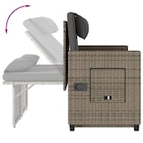 thumbnail of vidaXL Gartenbank Verstellbar mit Kissen Grau Poly Rattan