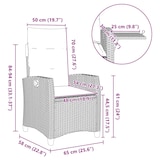 thumbnail of vidaXL Gartensessel mit Beistelltisch Verstellbar Grau Poly Rattan, Garten Liegestuhl, Outdoor Stuhl, Sessel, Gartensessel, Stuhl, Gartenstuhl