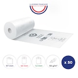 thumbnail of La Bobine Française | 50 Rouleaux de caisses thermiques pour TPE/BANCAIRE, compatible 57x40x12, Papier Premium 55 g/m² sans BPA | Logo Made in France