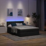thumbnail of vidaXL Ottomane Bett mit Matratze & LEDs Schwarz 140x200 cm Stoff