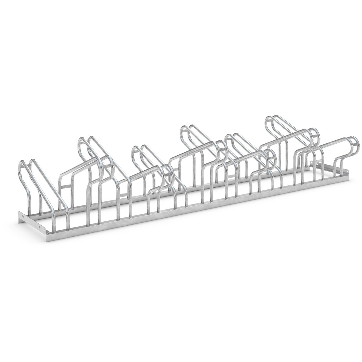 Fahrradständer 1162 für 12 Fahrräder | beidseitig zur Freiaufstellung | extra Schutz gegen Umfallen und Umdrücken | Abwechselnde Hoch-/Tiefeinstellung