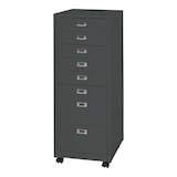 thumbnail of Rollcontainer | HxBxT 115x40x41 cm | Metall 8 Schubladen | Dunkelgrau | Schubladenschrank Stahlschrank Aktenschrank