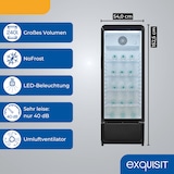 thumbnail of Exquisit Glastürkühlschrank, 240l Getränkekühlschrank mit LED, Umluft, 4 verstellbare Ablagen, CoolPro, GKS5220-GT-431D schwarz